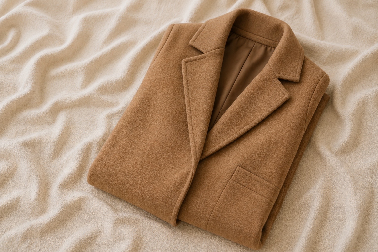 A camel wool coat you just saved